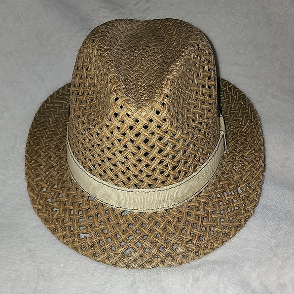 AUGUSTO DI ZOLA- Straw Hat/Fedora,Tan-EUC! - Picture 8 of 15